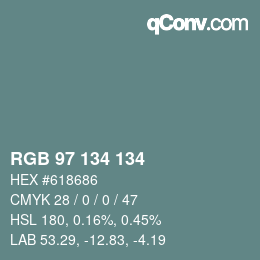 Color code: RGB 97 134 134 | qconv.com