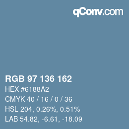Color code: RGB 97 136 162 | qconv.com