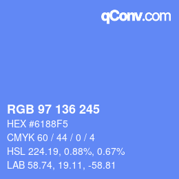颜色代码: RGB 97 136 245 | qconv.com