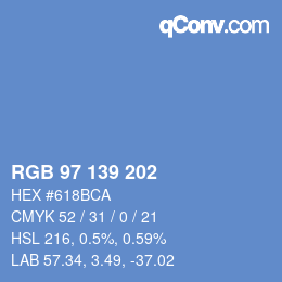 Code couleur: RGB 97 139 202 | qconv.com