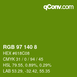 颜色代码: RGB 97 140 8 | qconv.com