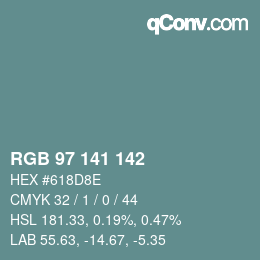 Color code: RGB 97 141 142 | qconv.com