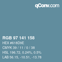 Código de color: RGB 97 141 158 | qconv.com