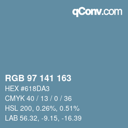 Color code: RGB 97 141 163 | qconv.com
