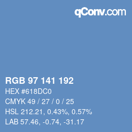 Color code: RGB 97 141 192 | qconv.com