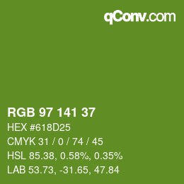 Color code: RGB 97 141 37 | qconv.com