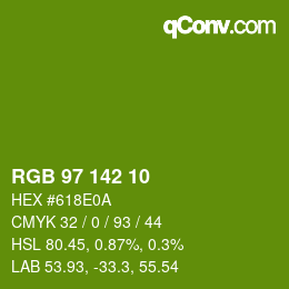 Color code: RGB 97 142 10 | qconv.com