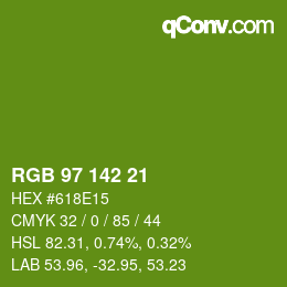 カラーコード: RGB 97 142 21 | qconv.com
