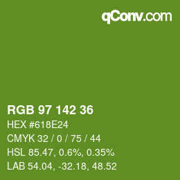 カラーコード: RGB 97 142 36 | qconv.com