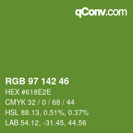 Color code: RGB 97 142 46 | qconv.com