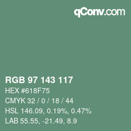 Código de color: RGB 97 143 117 | qconv.com