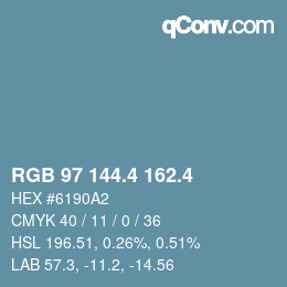 カラーコード: RGB 97 144.4 162.4 | qconv.com