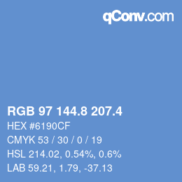 カラーコード: RGB 97 144.8 207.4 | qconv.com