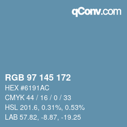 Color code: RGB 97 145 172 | qconv.com