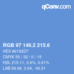 カラーコード: RGB 97 146.2 215.6 | qconv.com