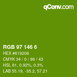 Color code: RGB 97 146 6 | qconv.com