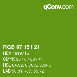 カラーコード: RGB 97 151 21 | qconv.com