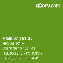 Color code: RGB 97 151 26 | qconv.com