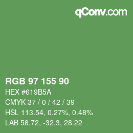 Color code: RGB 97 155 90 | qconv.com