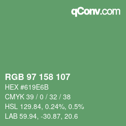 颜色代码: RGB 97 158 107 | qconv.com