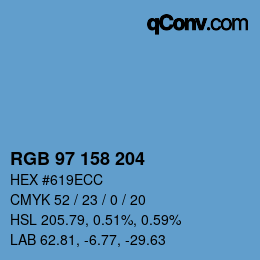 Color code: RGB 97 158 204 | qconv.com