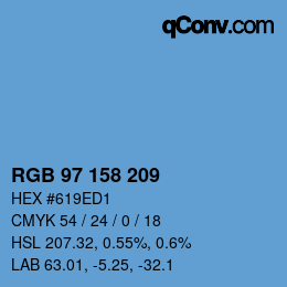 カラーコード: RGB 97 158 209 | qconv.com