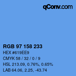 Color code: RGB 97 158 233 | qconv.com