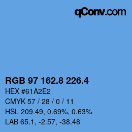 カラーコード: RGB 97 162.8 226.4 | qconv.com