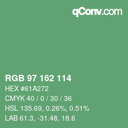 Color code: RGB 97 162 114 | qconv.com