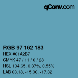 Color code: RGB 97 162 183 | qconv.com