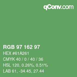 Color code: RGB 97 162 97 | qconv.com