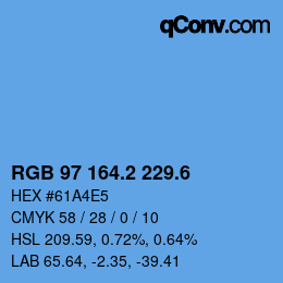 カラーコード: RGB 97 164.2 229.6 | qconv.com