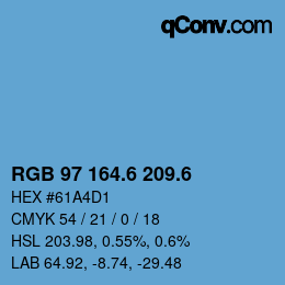 カラーコード: RGB 97 164.6 209.6 | qconv.com
