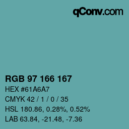 Color code: RGB 97 166 167 | qconv.com