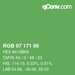 Color code: RGB 97 171 89 | qconv.com