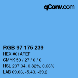 Color code: RGB 97 175 239 | qconv.com