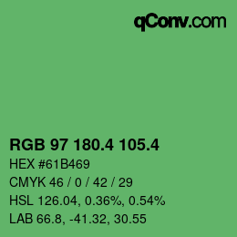 カラーコード: RGB 97 180.4 105.4 | qconv.com