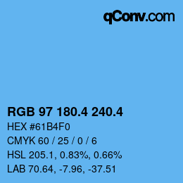 カラーコード: RGB 97 180.4 240.4 | qconv.com