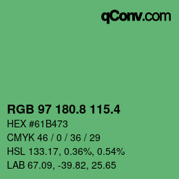 カラーコード: RGB 97 180.8 115.4 | qconv.com