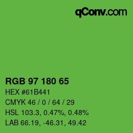 Color code: RGB 97 180 65 | qconv.com