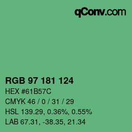 Color code: RGB 97 181 124 | qconv.com