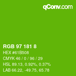 颜色代码: RGB 97 181 8 | qconv.com