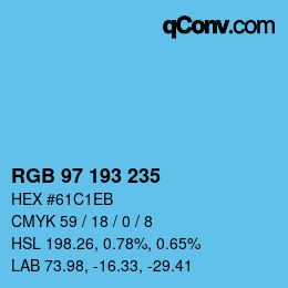 Color code: RGB 97 193 235 | qconv.com