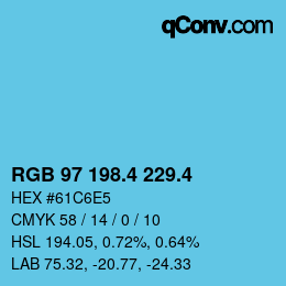 カラーコード: RGB 97 198.4 229.4 | qconv.com
