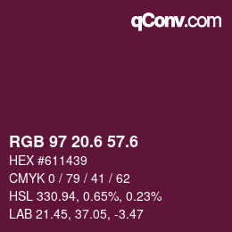 カラーコード: RGB 97 20.6 57.6 | qconv.com