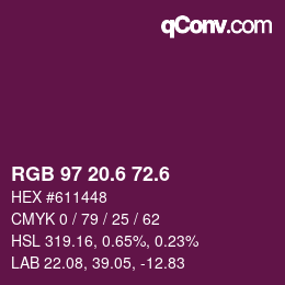 カラーコード: RGB 97 20.6 72.6 | qconv.com