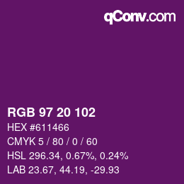 Color code: RGB 97 20 102 | qconv.com