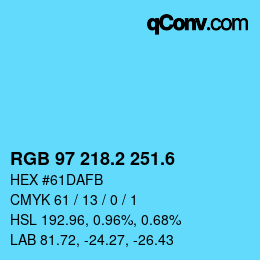 カラーコード: RGB 97 218.2 251.6 | qconv.com