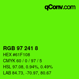 Color code: RGB 97 241 8 | qconv.com