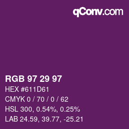 Color code: RGB 97 29 97 | qconv.com